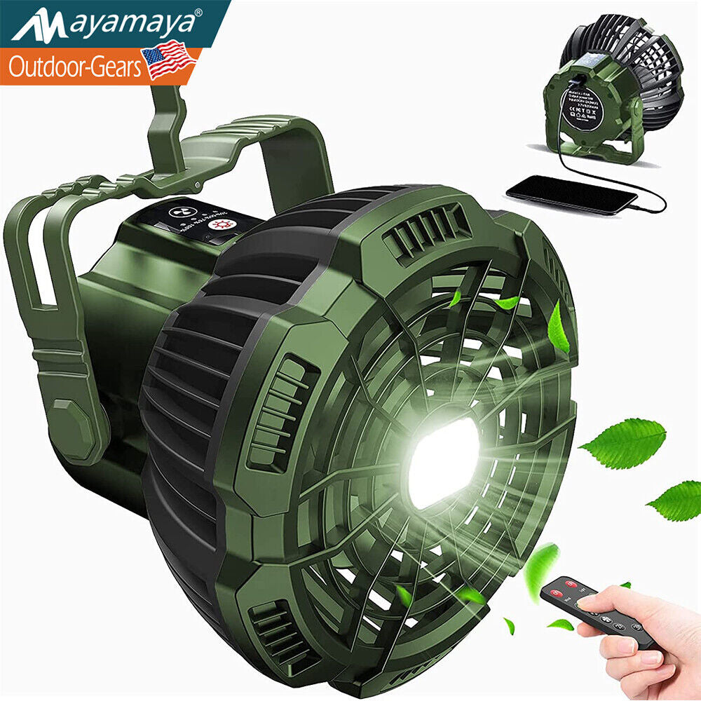 "2-in-1 Portable LED Tent Light and Fan for Camping and Outdoor Activities"